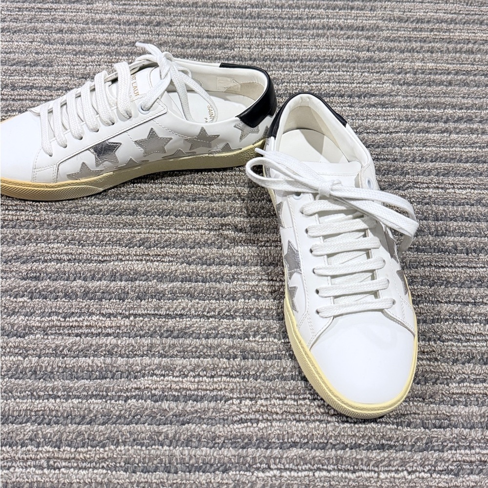 Saint Laurent Monochrome Leather Sneakers